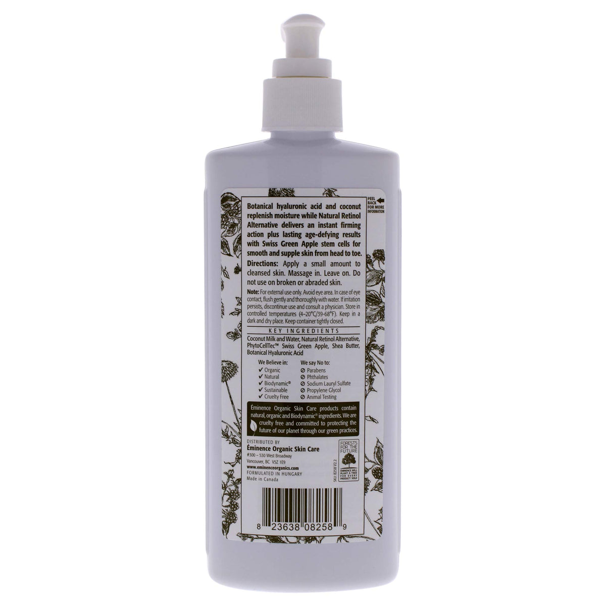 Eminence creamy lotion texture close-up showing hydration and smooth finish