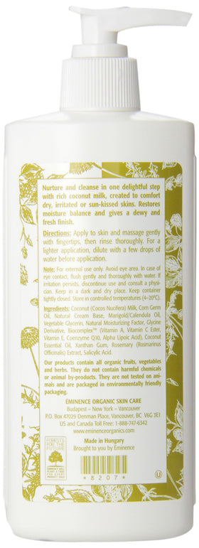 Eminence creamy milky texture close-up demonstrating gentle moisturizing action