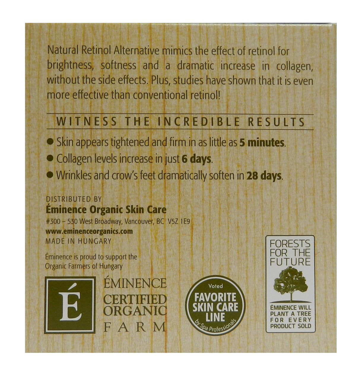 Eminence moisturizer held in hand to show 2 oz size and easy application