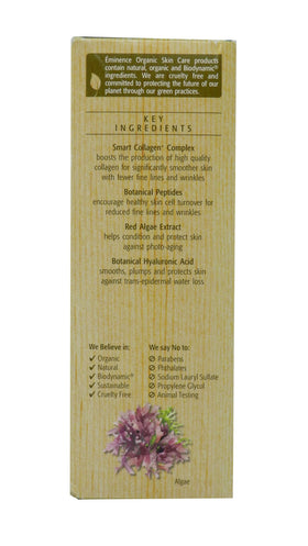 Eminence applying eye cream under eye demonstrating gentle patting technique benefits