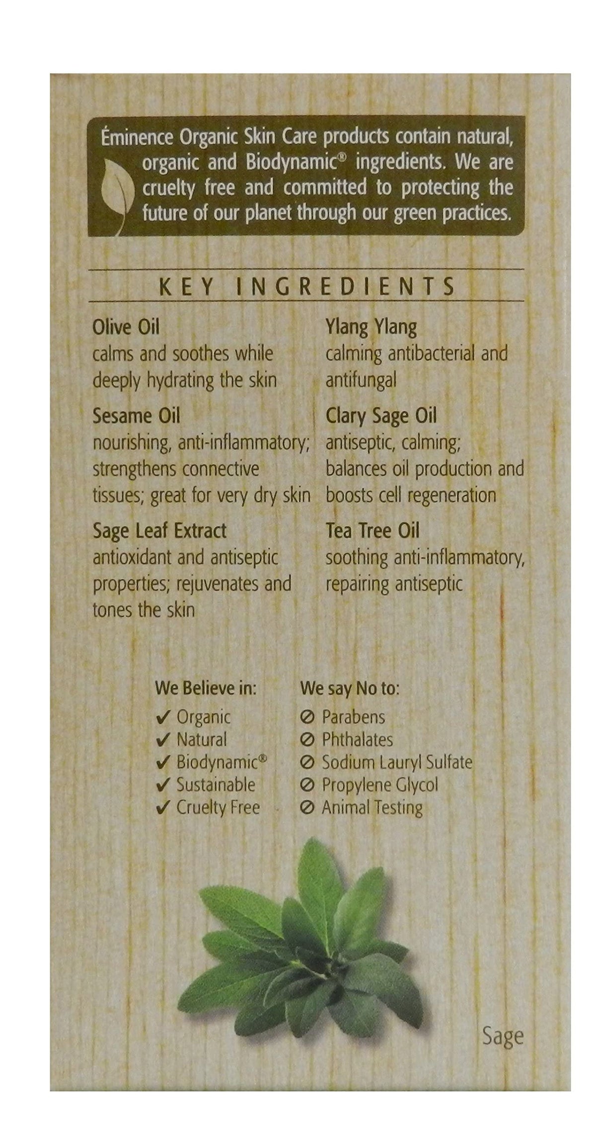 Eminence oil texture on hand highlighting quick absorption and non-greasy finish