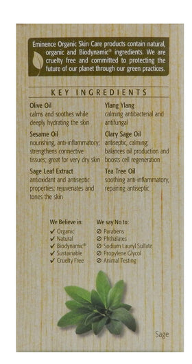 Eminence oil texture on hand highlighting quick absorption and non-greasy finish