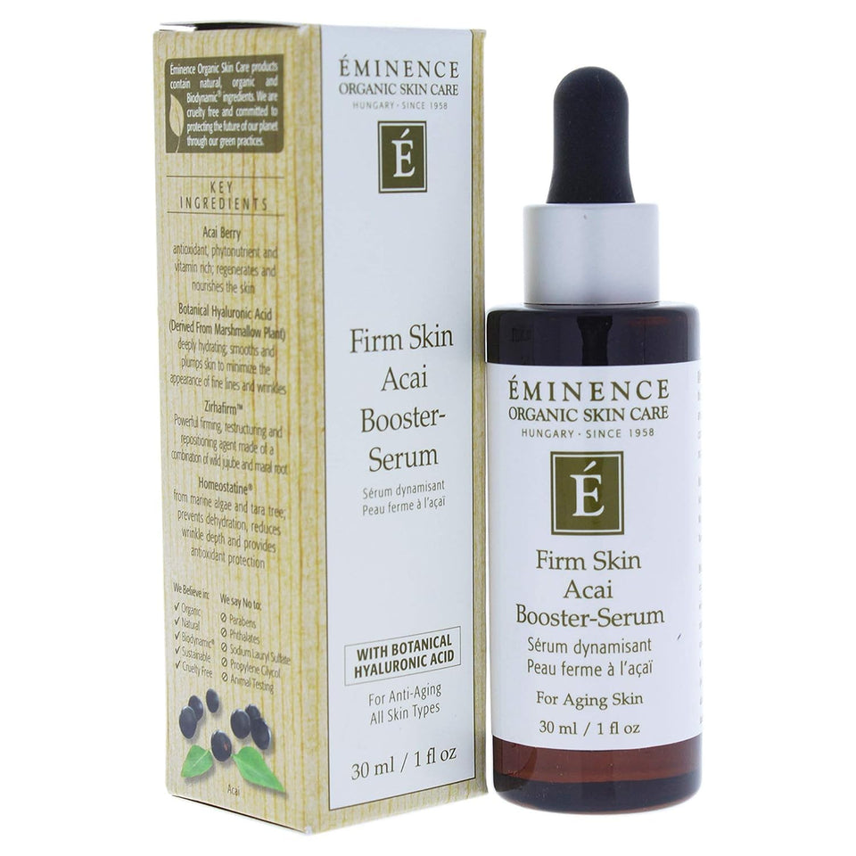 Eminence front packaging showing serum bottle and brand benefits