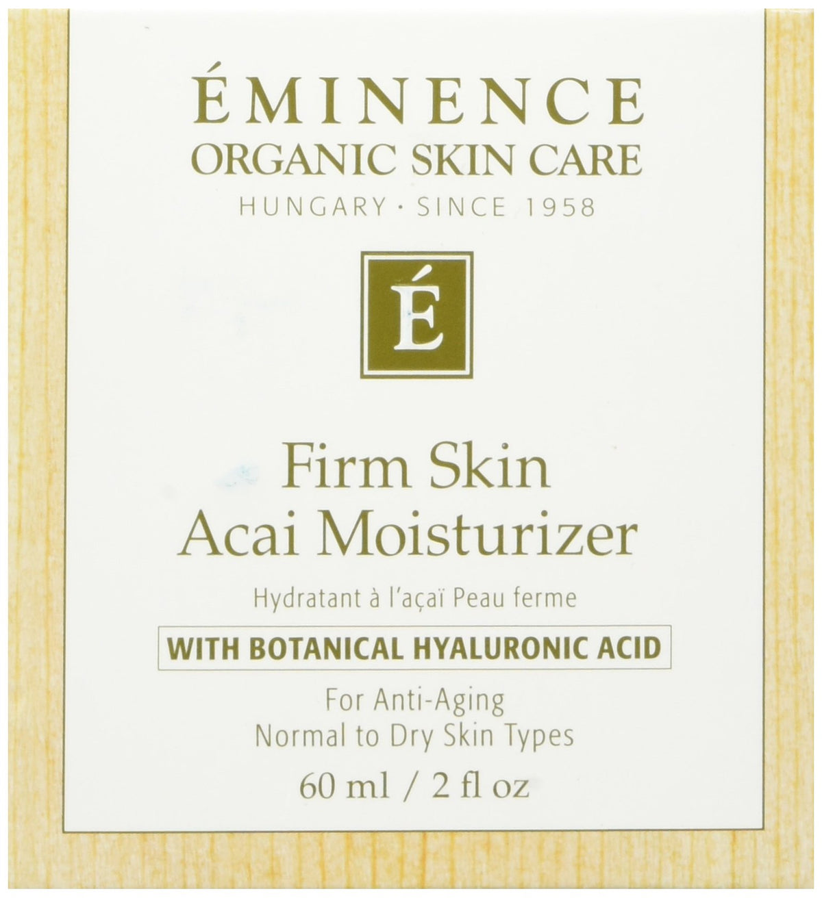 Eminence Firm Skin Acai moisturizer front jar showing product benefit of hydration