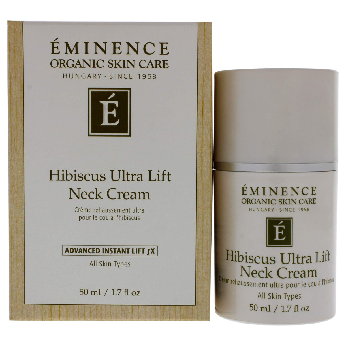 Eminence front packaging showing product and lifting benefits