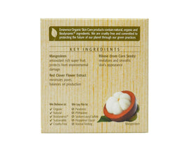 Eminence moisturizer applied on hand showing absorption and matte benefit