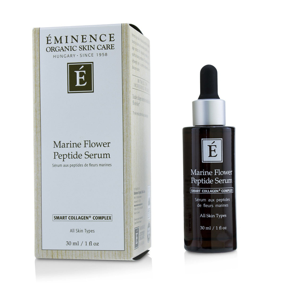 Eminence front packaging of 1 oz serum showing label and bottle for quick identification