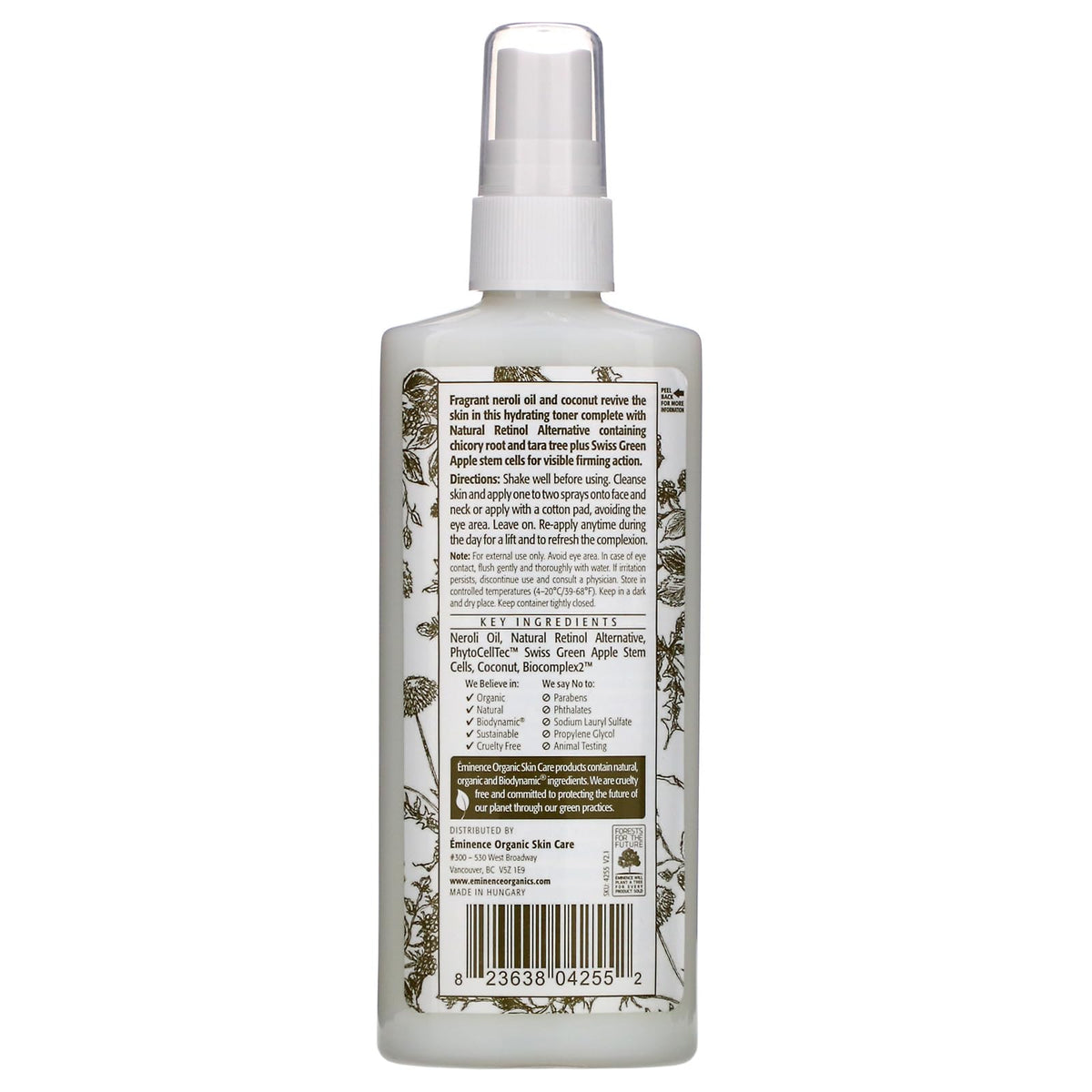 Eminence mist being sprayed on skin for instant hydration and refresh