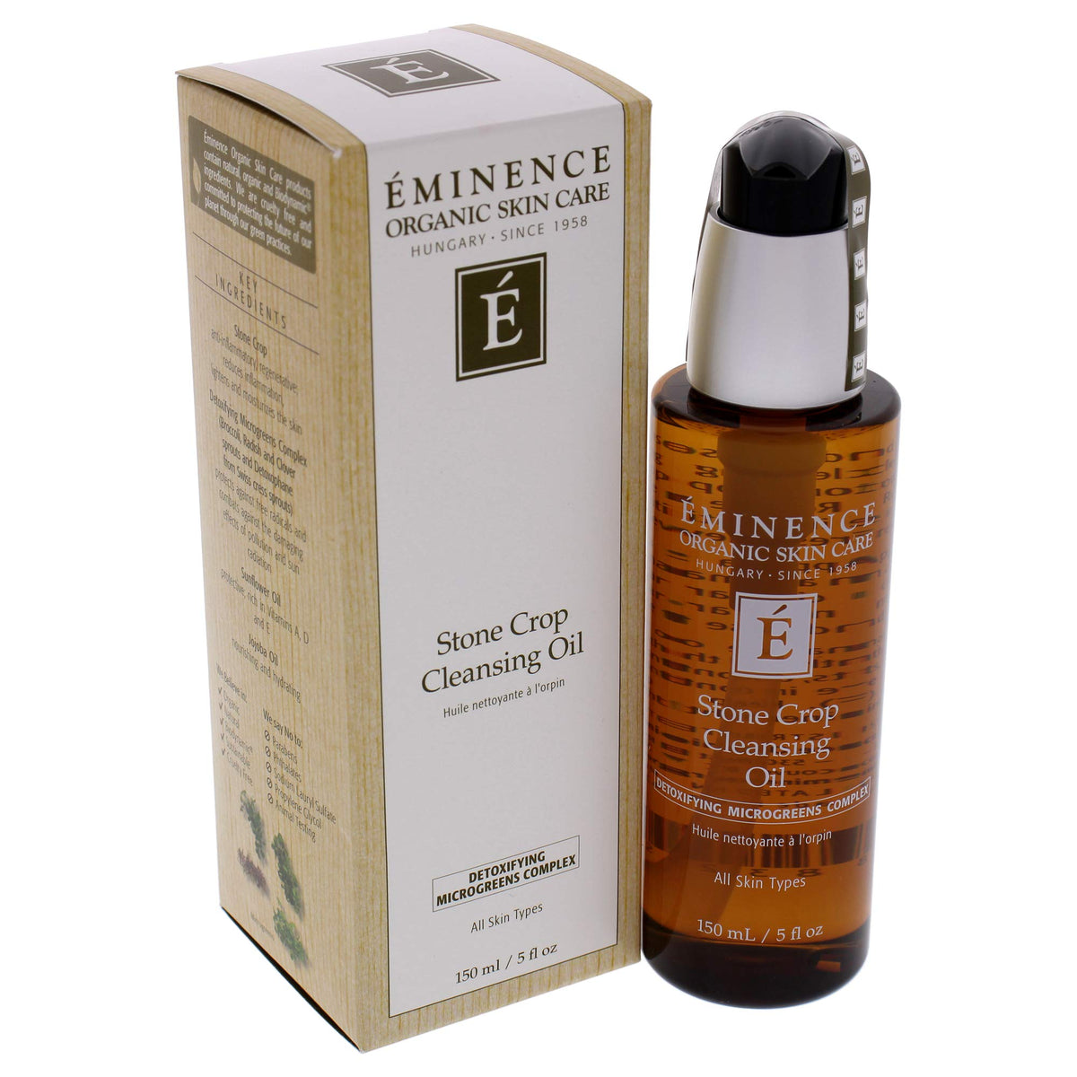 Eminence label detail showing ingredients and unscented benefit