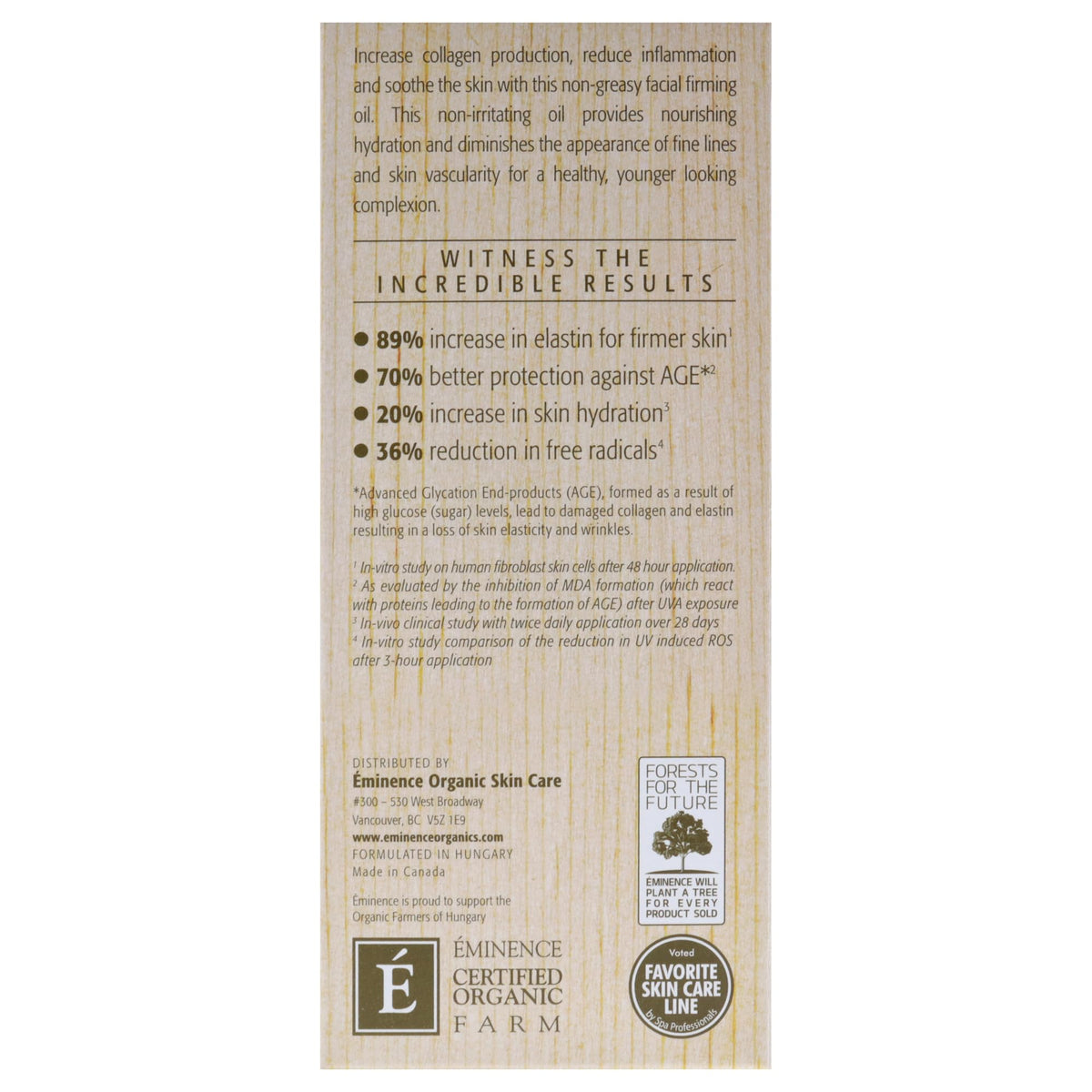 Eminence product boxed packaging showing retail-ready presentation and protection