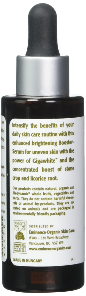 Eminence serum applied as a spot treatment demonstrating targeted brightening benefit