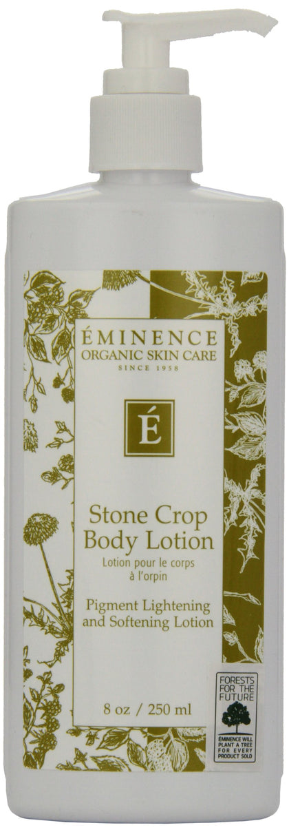 Eminence Stone Crop Body Lotion front label showing organic skincare benefits