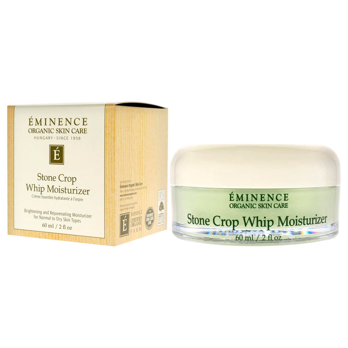 Eminence Stone Crop jar on bathroom shelf in lifestyle scene suggesting daily routine benefits