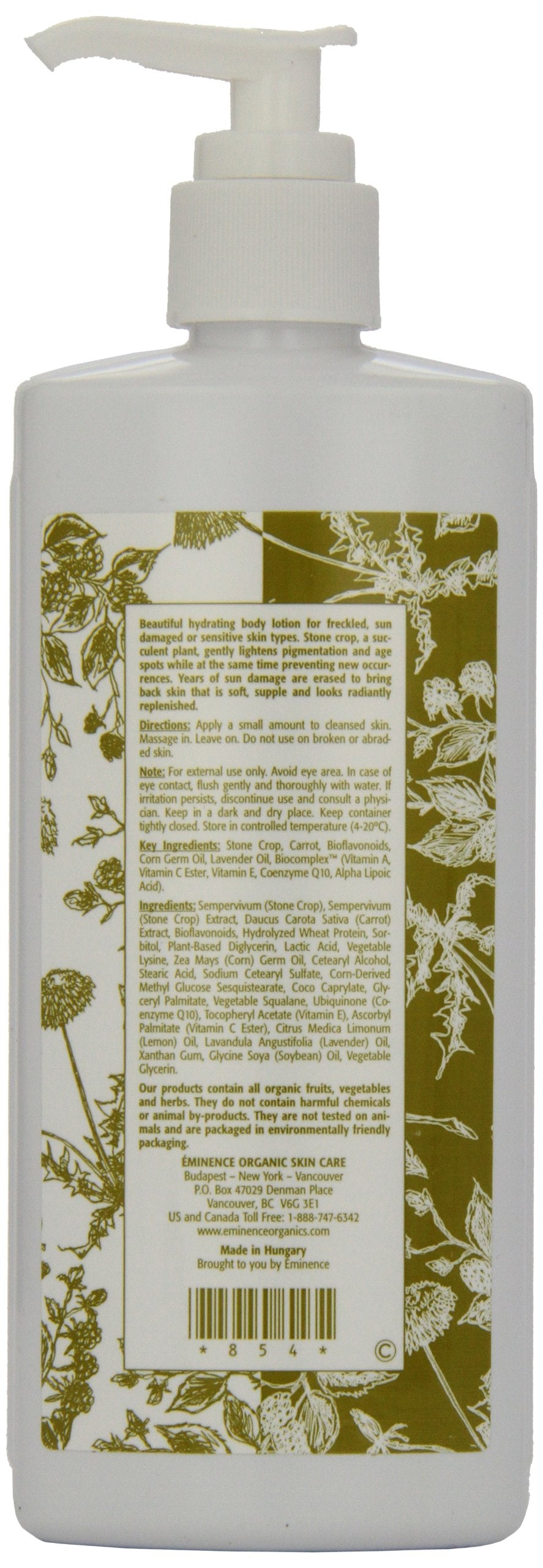 Eminence lotion texture close-up demonstrating lightweight hydration and smooth finish