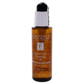 Eminence close-up of cleansing oil texture, shows lightweight botanical feel