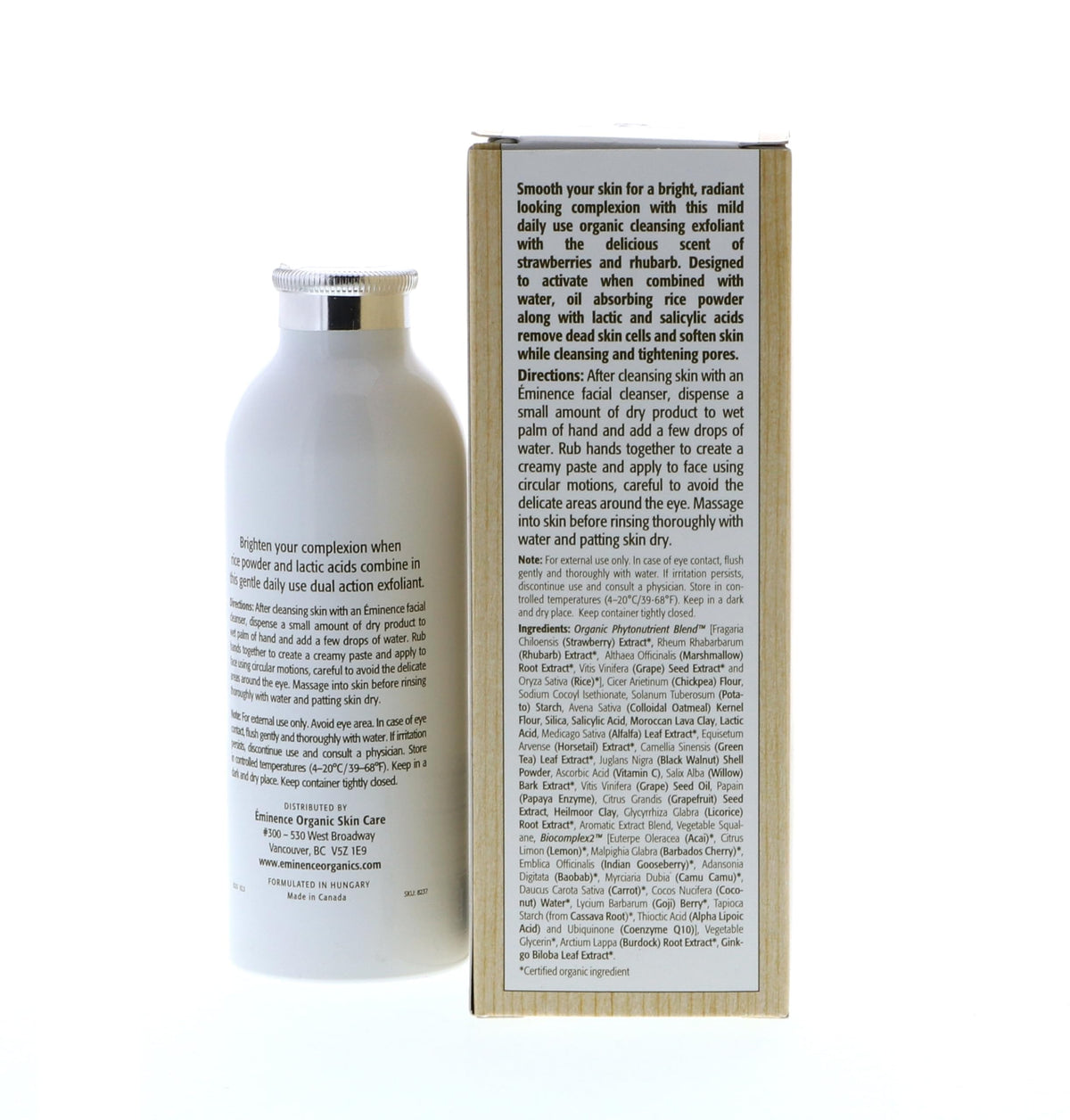 Eminence texture lather revealing creamy foam that polishes skin without harshness