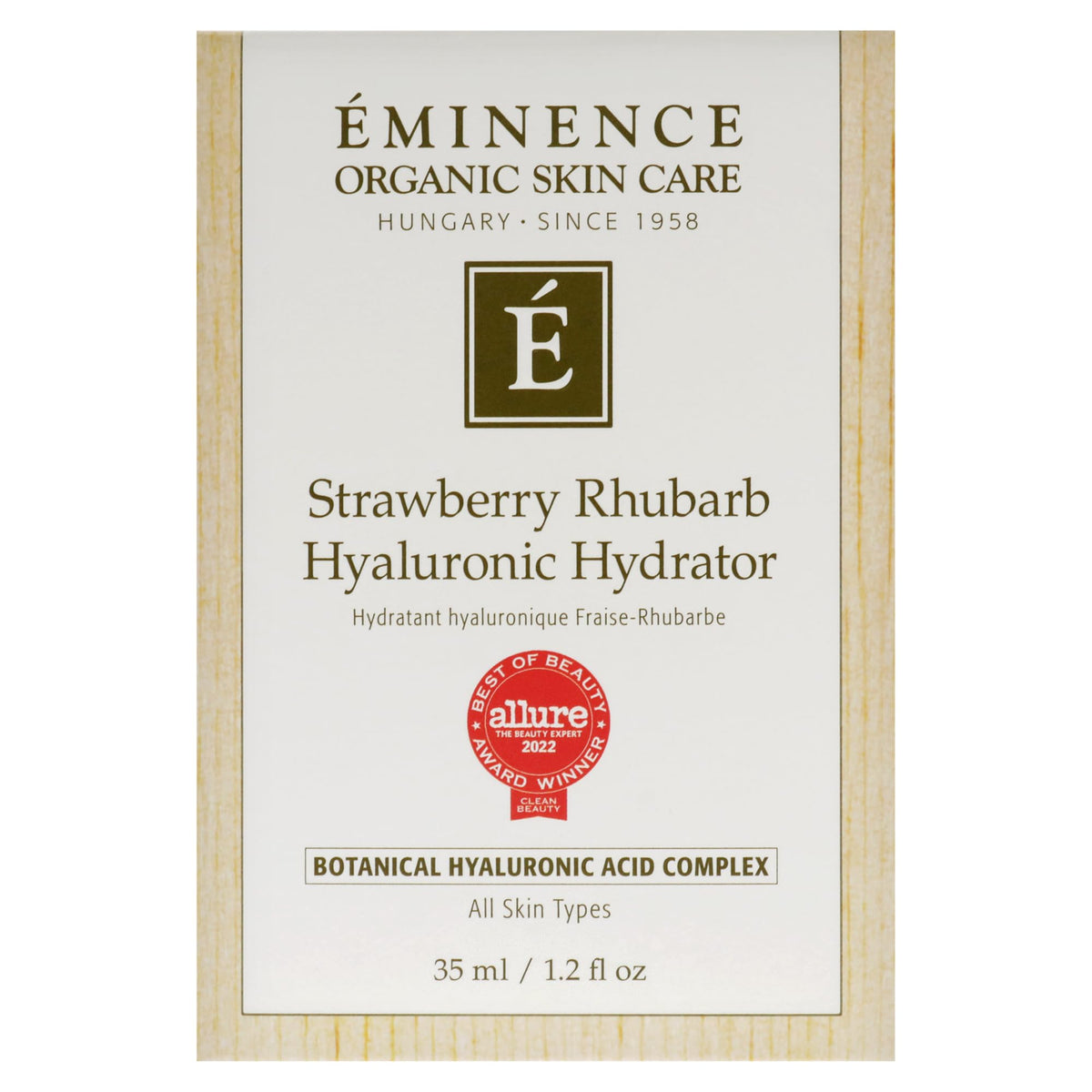 Eminence product beside coin scale illustrating 1.2 oz size