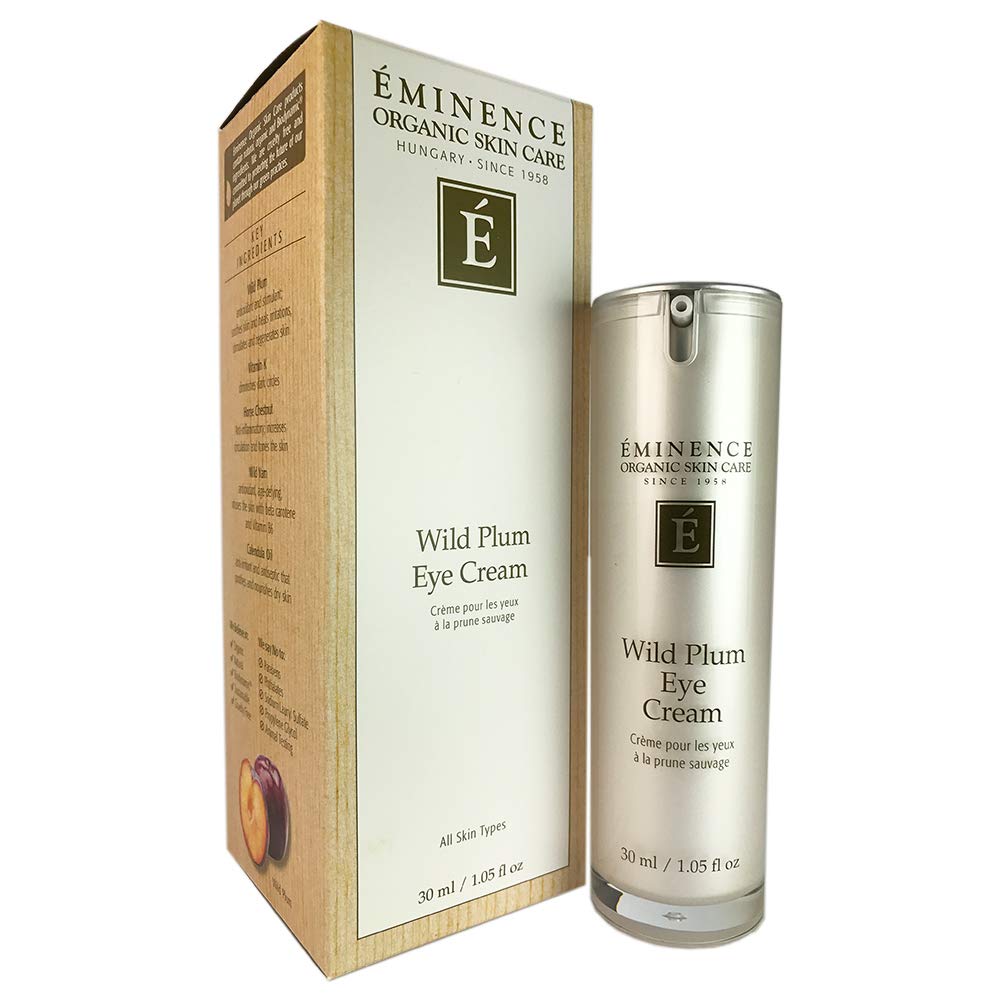 Eminence Wild Plum Eye Cream front jar showing label and brightening benefit