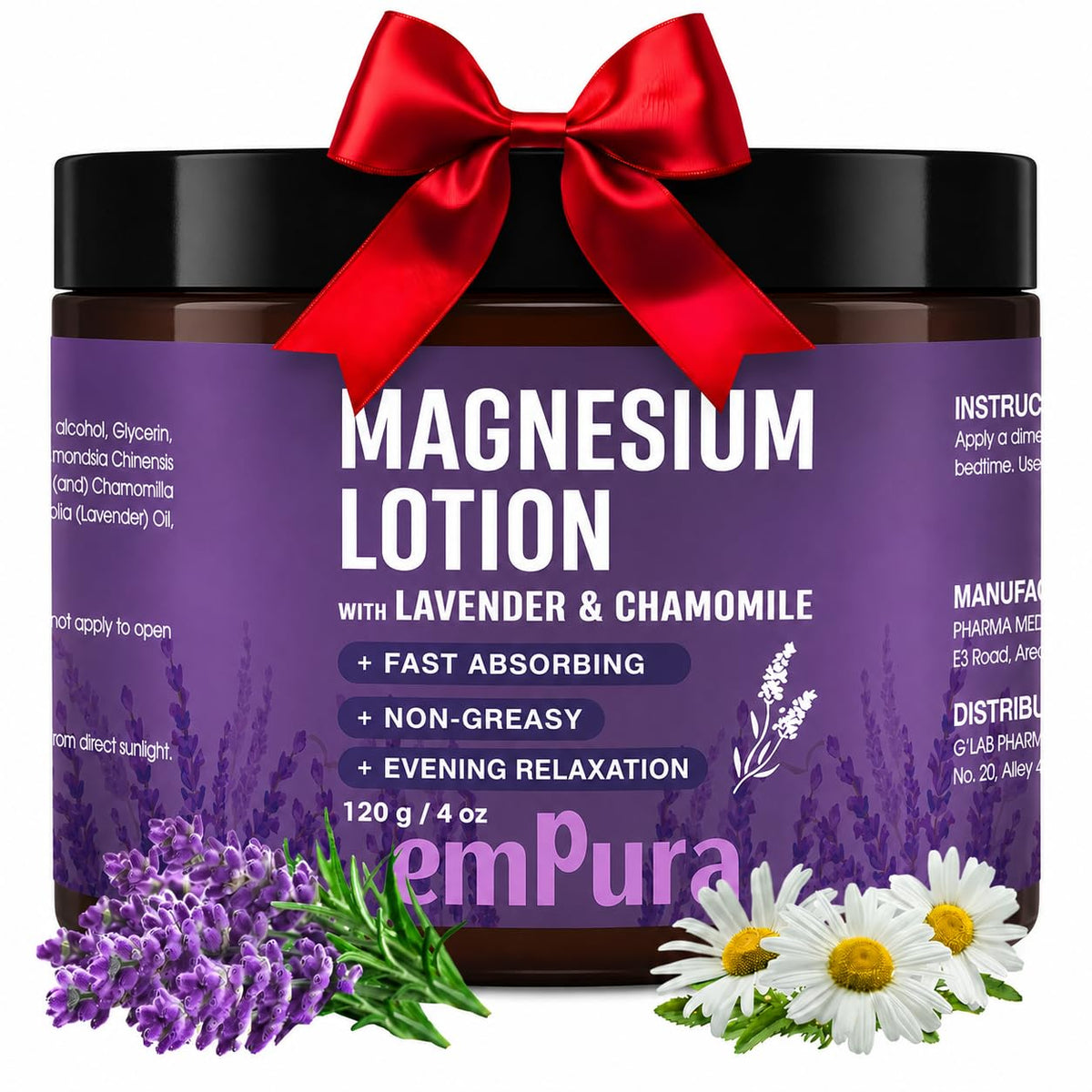 EMPURA front packaging showing 4oz jar and calming benefits