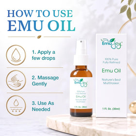 Emu Joy applied on elbow illustrating targeted conditioning for dry areas