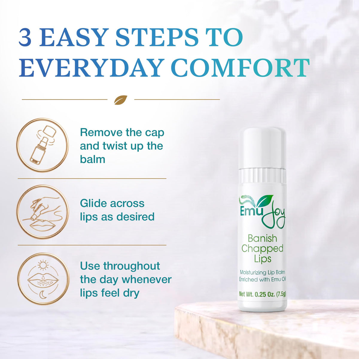 Emu Joy tube placed in a family bag illustrating everyday carry convenience