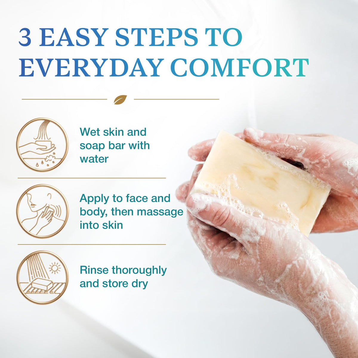 Emu Joy soap displayed in bathroom setting for everyday family use
