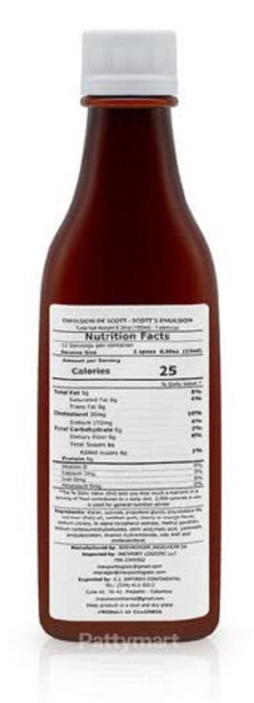 Emulsion de Scott measured serving on spoon demonstrating easy dosing