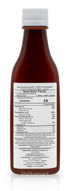 Emulsion de Scott measured serving on spoon demonstrating easy dosing