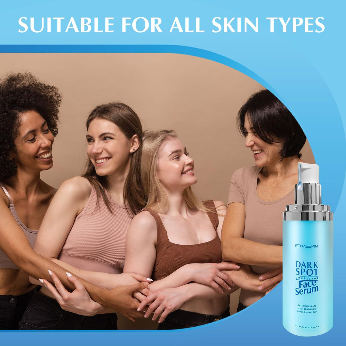 EnaSkin before and after composite showing visible reduction in dark spots