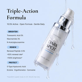 EnaSkin ingredient display with niacinamide and vitamin C benefits