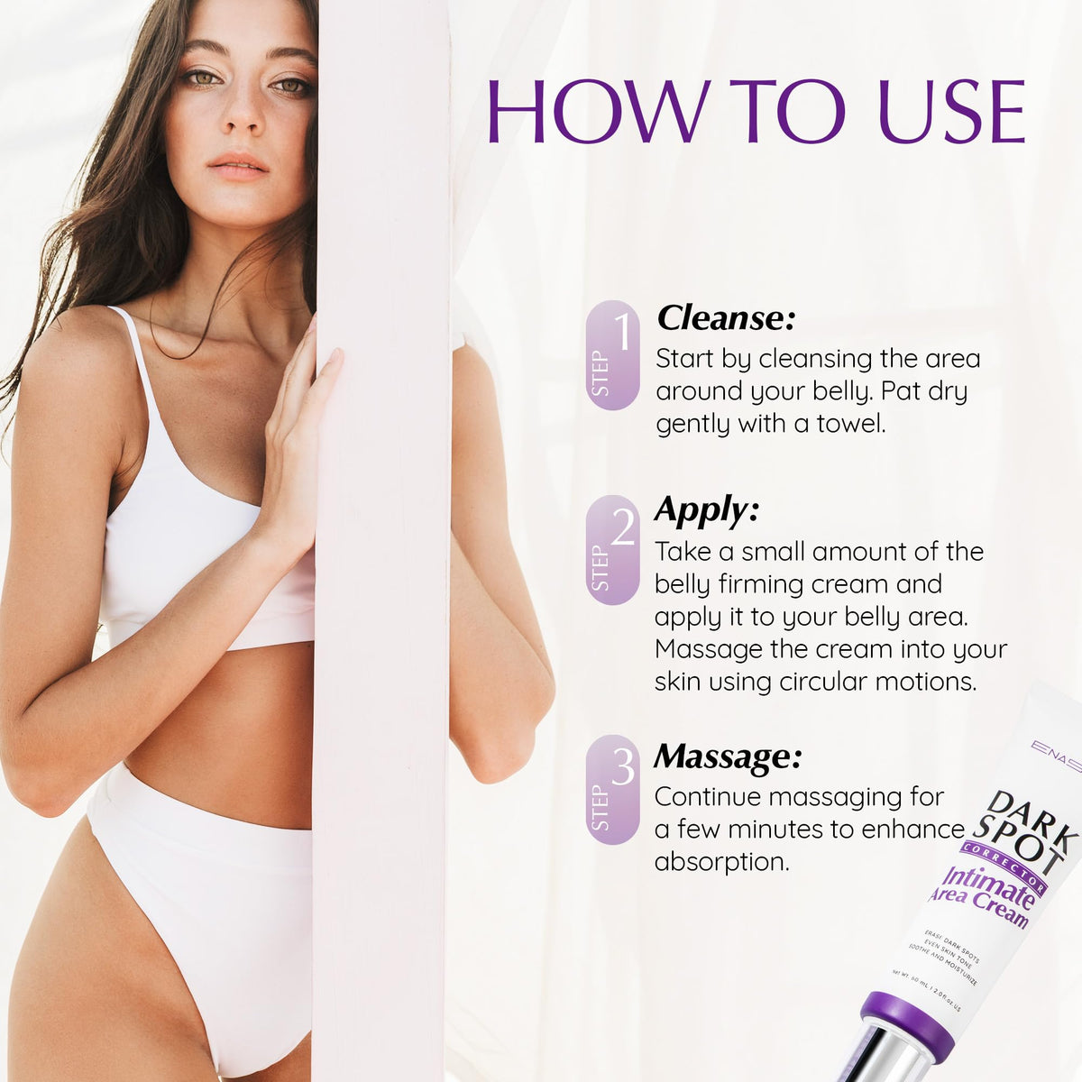 EnaSkin ingredients label close-up highlighting plant extracts and safety