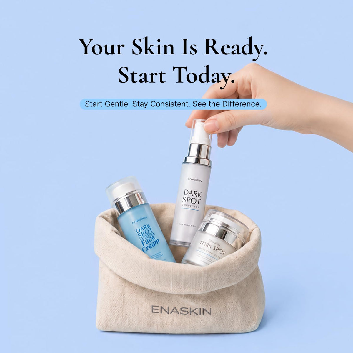 EnaSkin product label close-up revealing active ingredient list