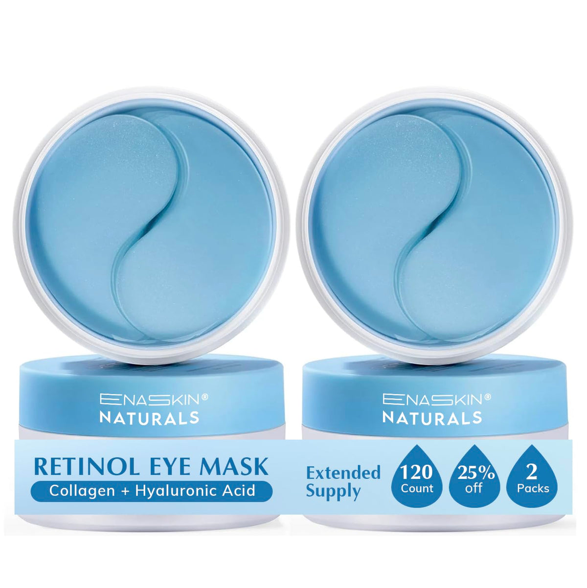 Enaskin Naturals front packaging showing 2-pack and 60 pairs for convenience