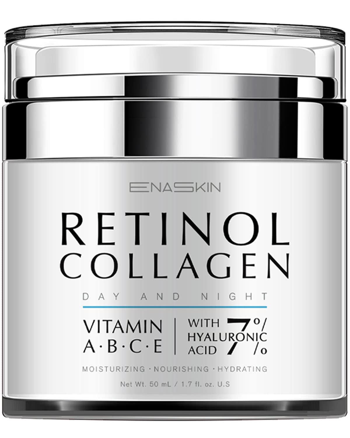 EnaSkin front packaging showing 1.7 fl oz jar and benefits