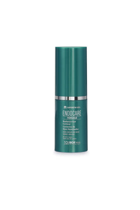 Applying Endocare Tensage under eye with ring finger to reduce puffiness and enhance contour