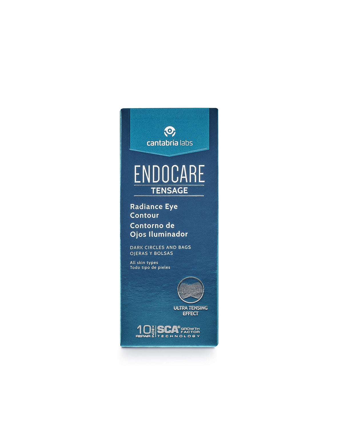 Endocare Tensage front packaging showing compact 15ml tube and clear branding, conveys convenience