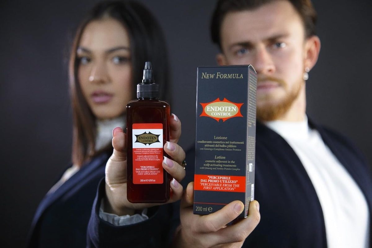 Endoten Control with fresh ginseng root visual highlighting botanical ingredient and nourishment