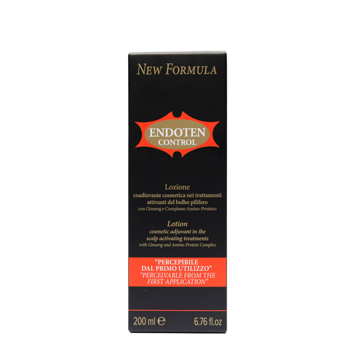 Endoten Control texture close-up on pump demonstrating lightweight formula and easy dispensing