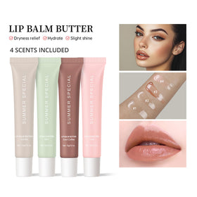 Enfuntins Cake tinted sheen on lips highlighting sweet flavor and smooth finish