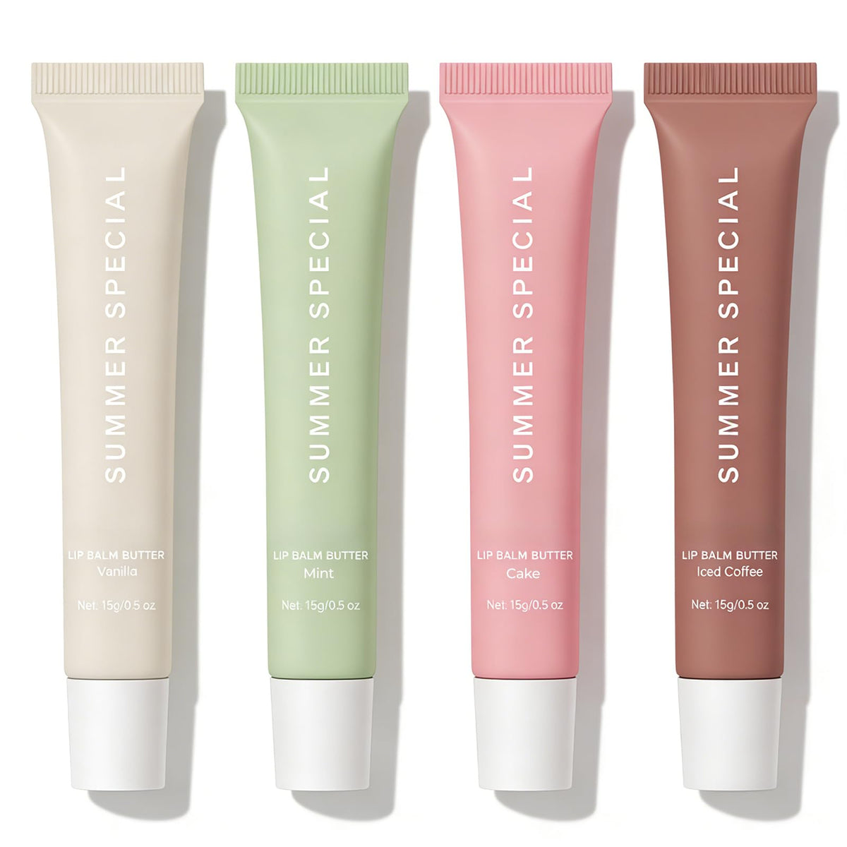 Enfuntins front packaging showing the four lip butter tubes and colorful labels for choice