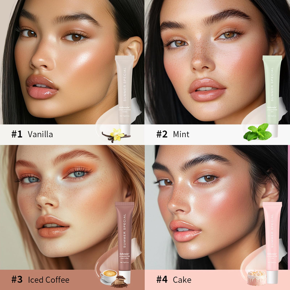 Enfuntins Vanilla close-up on lips showing natural tint and soft hydration