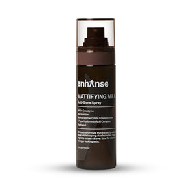 ENHANSE front packaging showing mattifying milk bottle and benefit portability