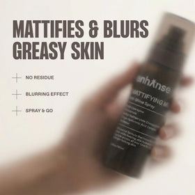ENHANSE mist texture drying on skin leaving matte finish and soft feel