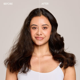 Enjoy before and after hair photo showing reduced frizz and smoother texture