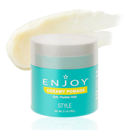 Enjoy jar front view showing label and compact size for easy storage