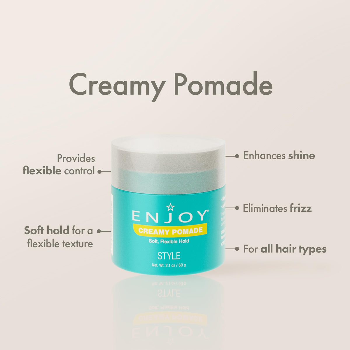 Enjoy creamy pomade close-up texture showing smooth spreadability benefit