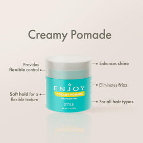 Enjoy creamy pomade close-up texture showing smooth spreadability benefit