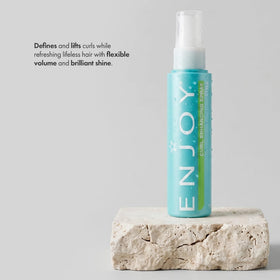 Enjoy spray nozzle releasing fine mist to evenly coat curls for lightweight hold