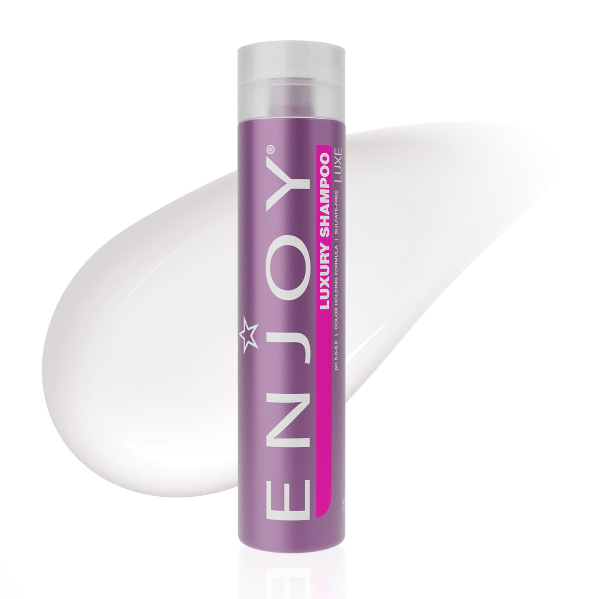 Enjoy front bottle view showing clean design and benefit of gentle cleansing