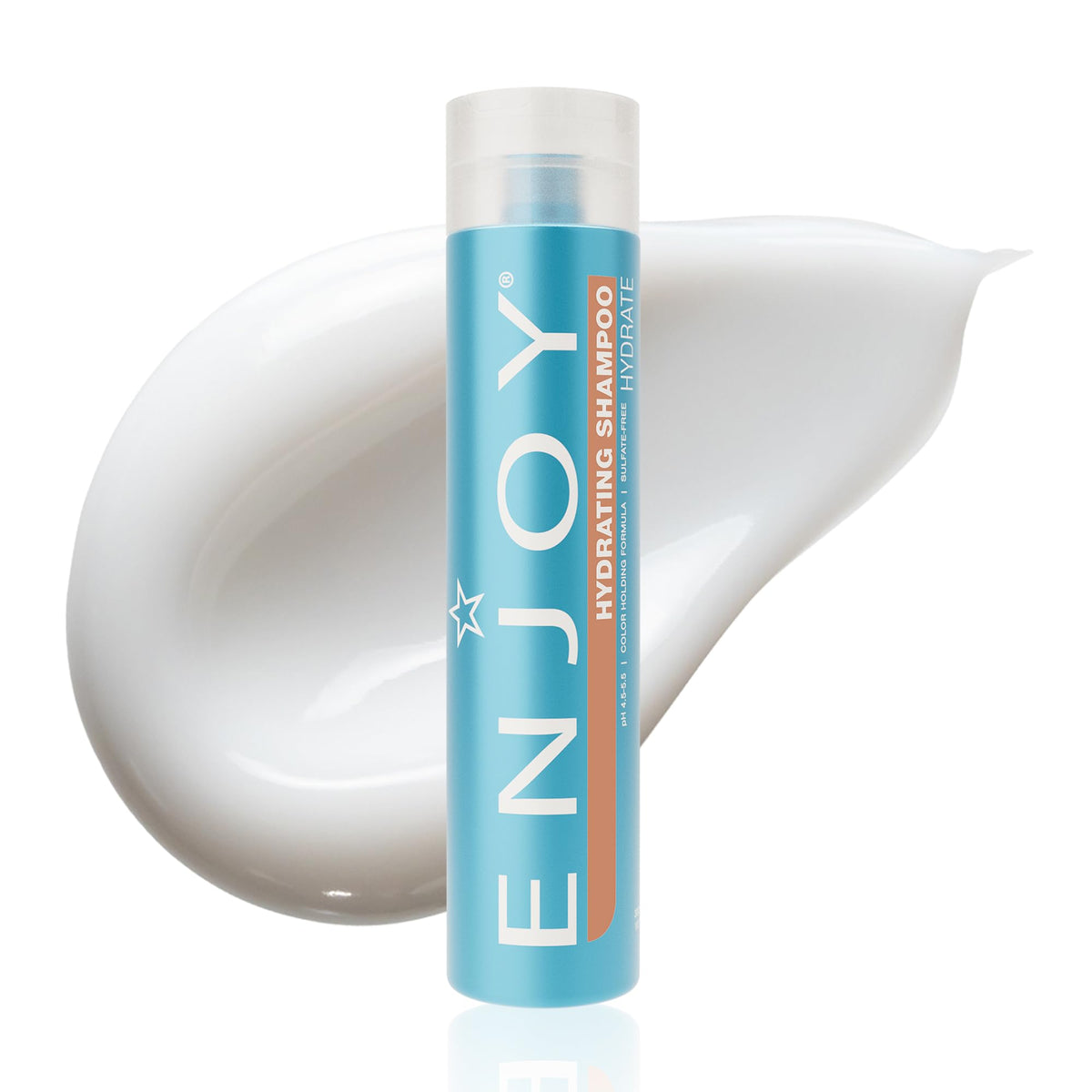 Enjoy hydrating shampoo front packaging shows clean design and product benefit